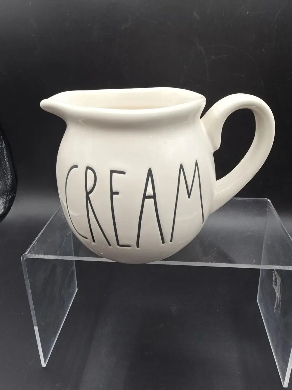 Rae Dunn Cream Creamer Farmhouse Cream Black Letters